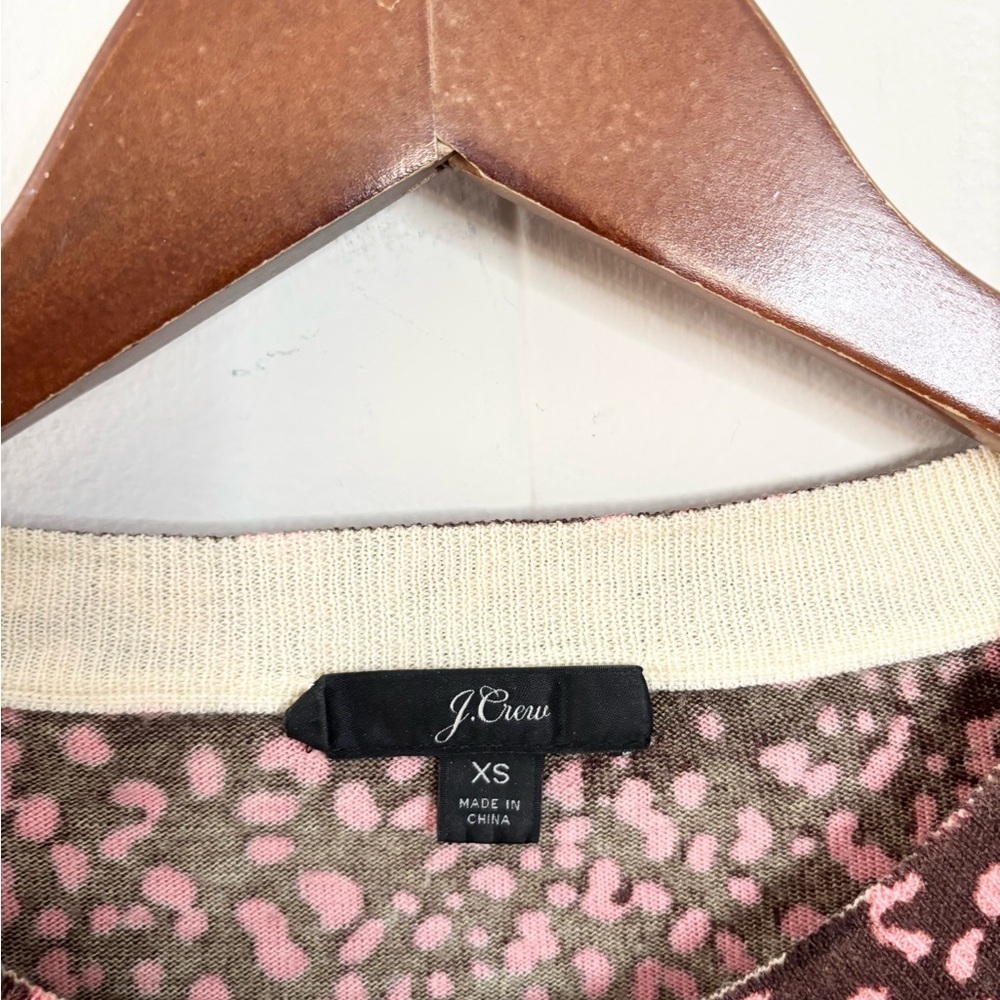 J Crew brown pink 100% wool tippi crewneck sweater size XS - Picture 2 of 5